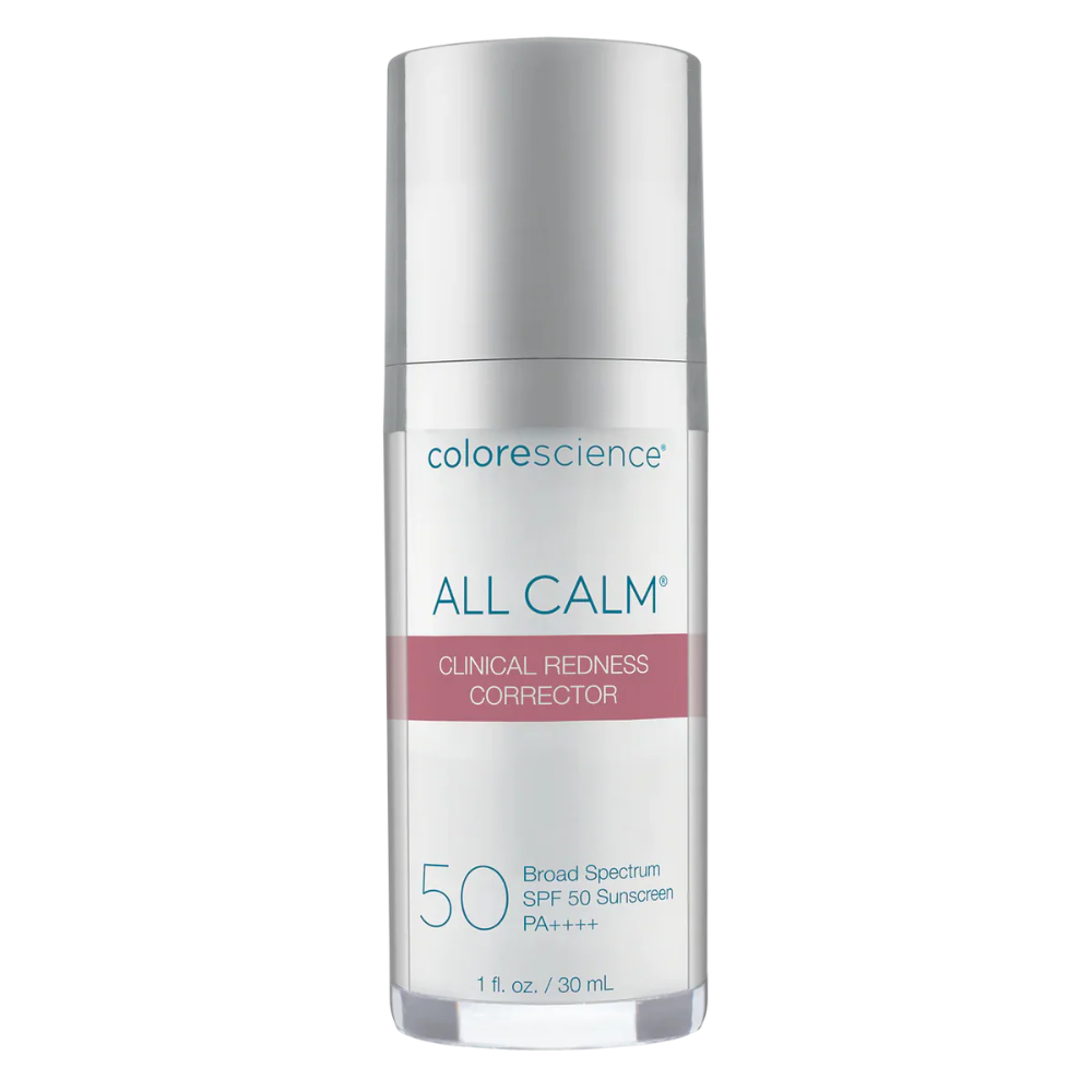 Colorescience All Calm Clinical Redness Corrector bottle on a white background
