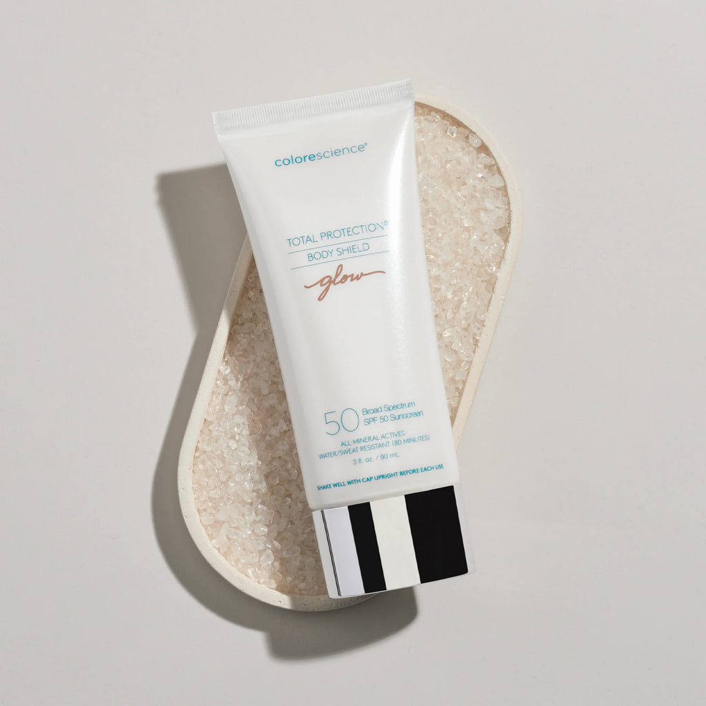Colorescience Body Shield SPF50 – Glow – Total Protection Mineral Sunscreen-Helmiäshohtoinen vartaloaurinkosuoja