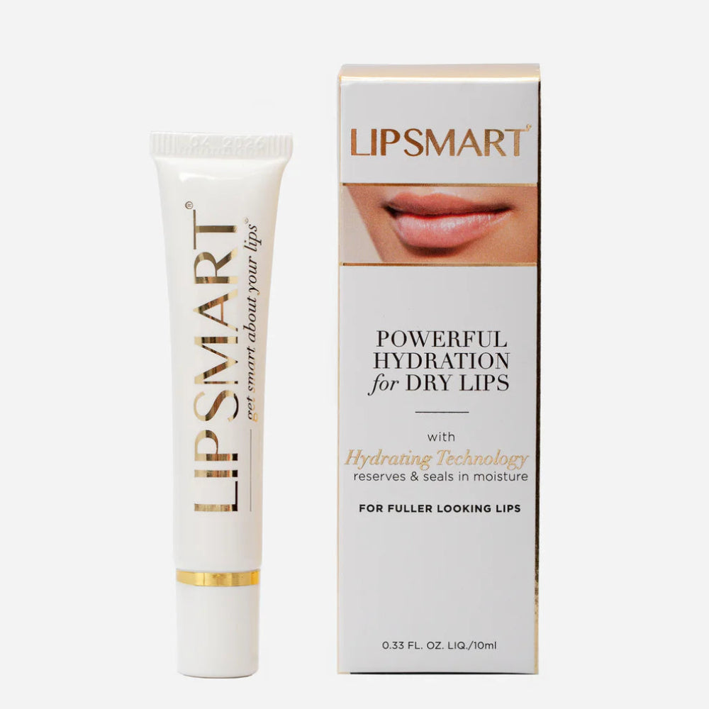 Lipsmart lip balm tube and packaging on a white background