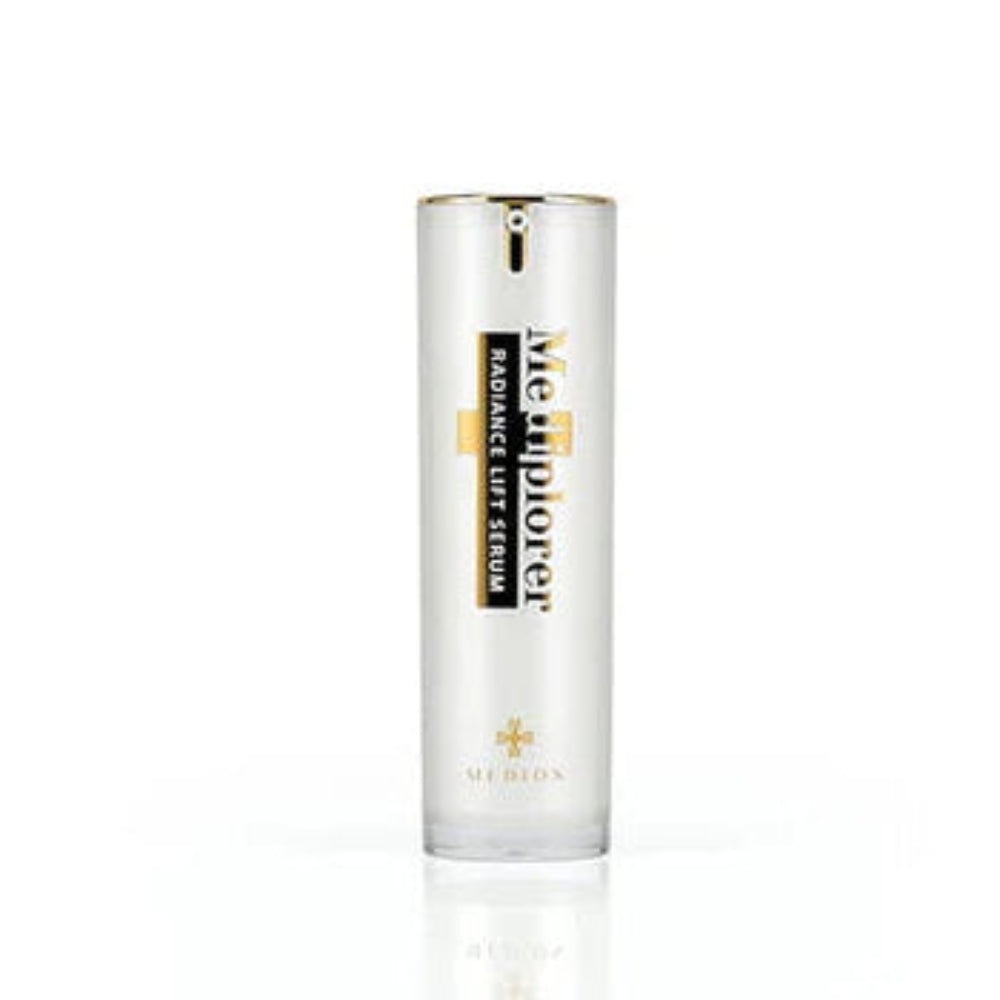 Skincare serum bottle labeled 'Meltybore' on a white background