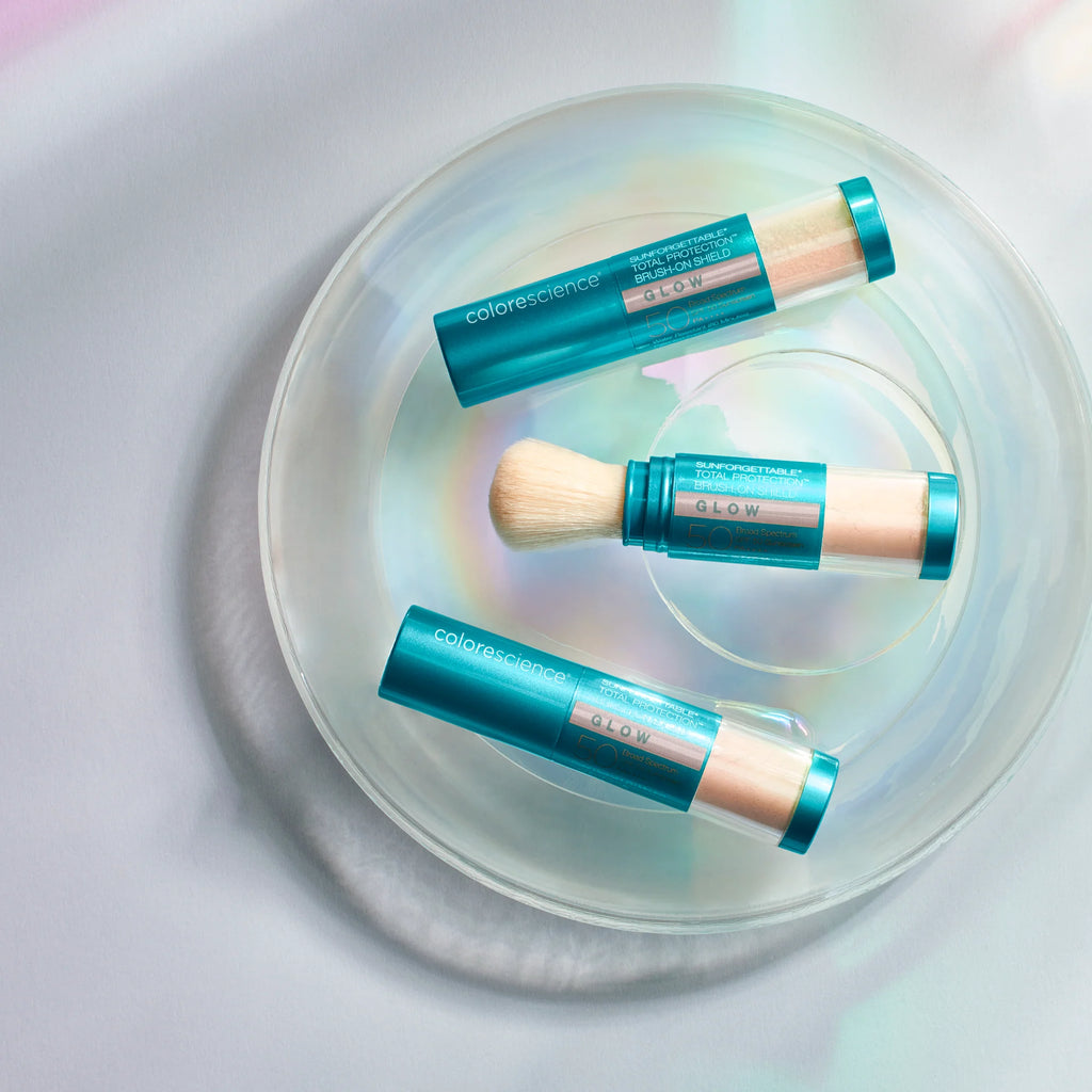 COLORESCIENCE Sunforgettable® Total Protection® Brush-On Shield Glow SPF 50 aurinkosuoja puuteri