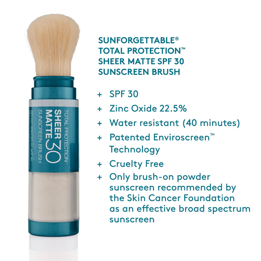 COLORESCIENCE Sunforgettable® Total Protection® Sheer Matte SPF 30 Sunscreen Brush aurinkosuoja puuteri