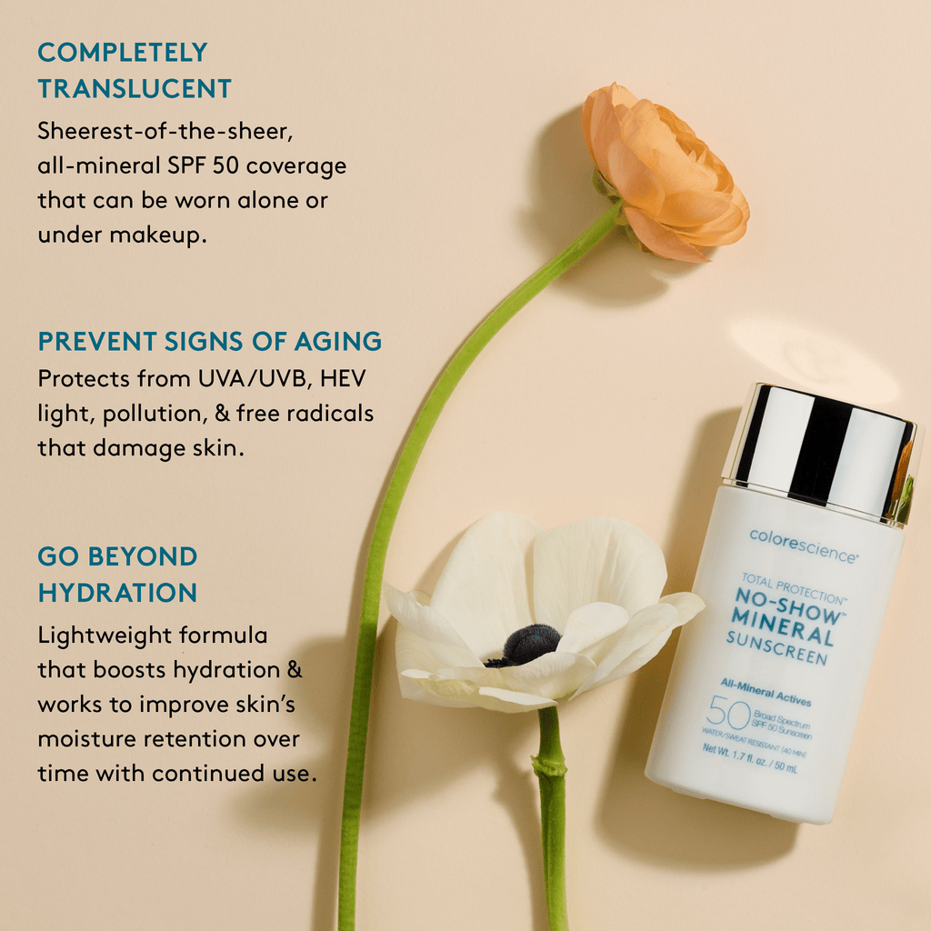 Colorescience Total Protection® No-Show™ Mineral Sunscreen SPF 50 mineraali aurinkosuoja