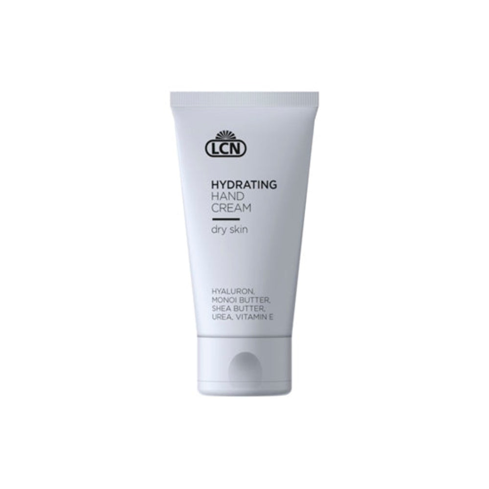 Tube of LCN Hydrating Hand Cream on a white background